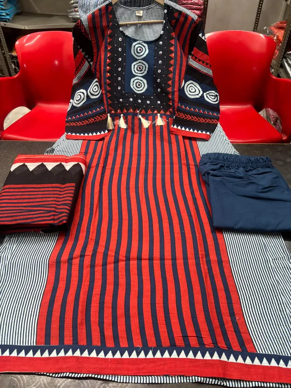 Premium_Red_Black_Boho_Print_Kurta_Set_with_Dupatta