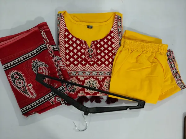 Yellow_Cotton_Premium_Kurta_Pant_Dupatta_Set_For_Women