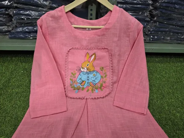 Premium_Soft_Cotton_Bunny_Print_Kurta_Palazzo_Set_-_Pink