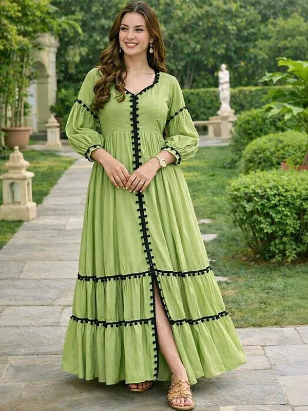 Puff_Sleeve_Ruffled_A-Line_Maxi_Dress