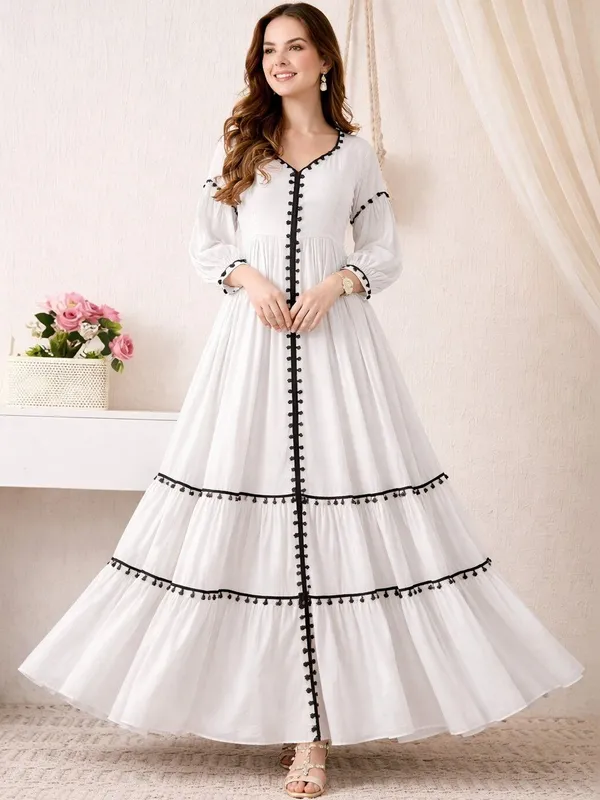 Puff_Sleeve_Ruffled_A-Line_Maxi_Dress