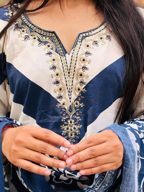 Pure_fine_Cotton_fabric_Embroidery_Work_Kurti_with_Pant_with_cotton
