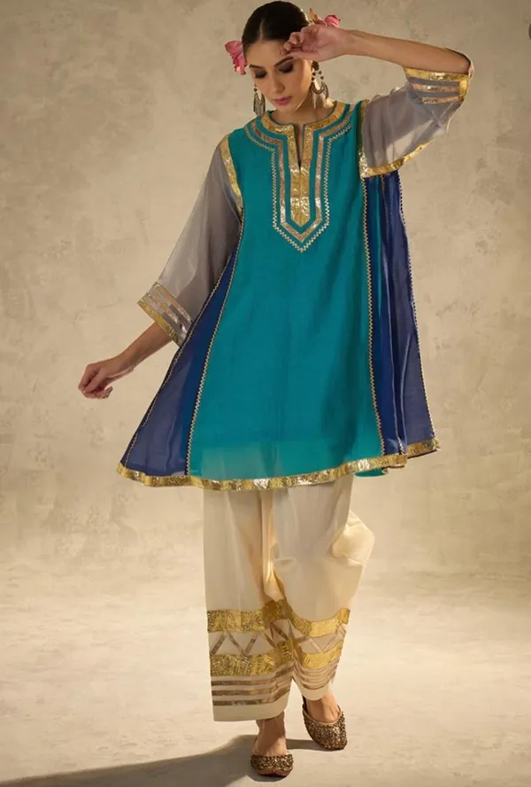 Women'S_Sky_Blue_Zari_Embroidered_Kurta_Palazzo_Set