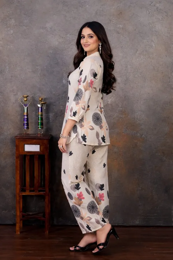 White_Floral_Cotto_A-Line_Kurti_With_Ankle-Length_Palazzo_Pant__Co-Ord_Set__for_Women