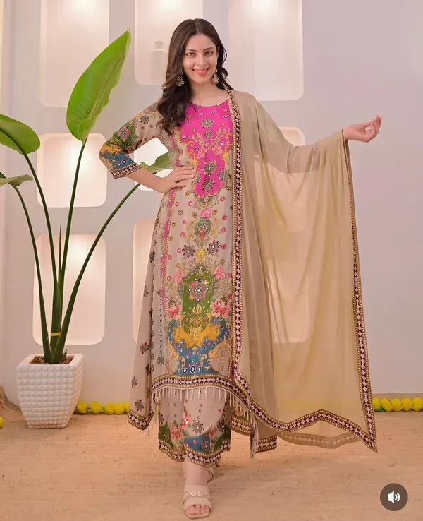 Royal_Beige_Printed_Kurta_with_Dupatta_Set