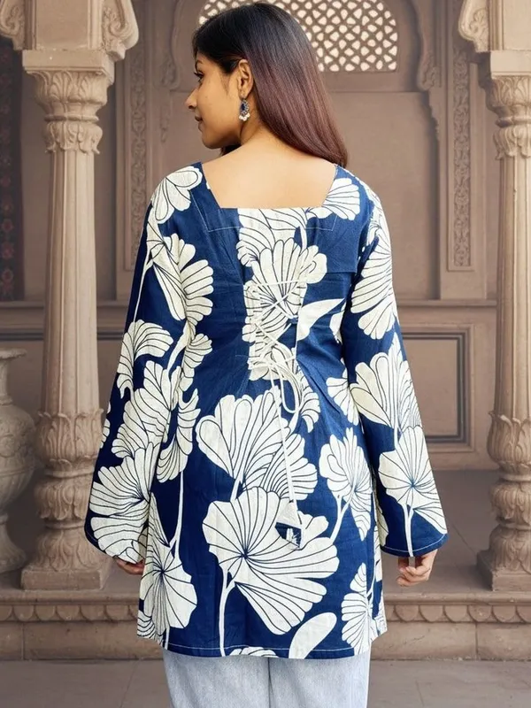 Women_Printed_Cotton_Straight_Kurti_Top_-_White_-_Blue