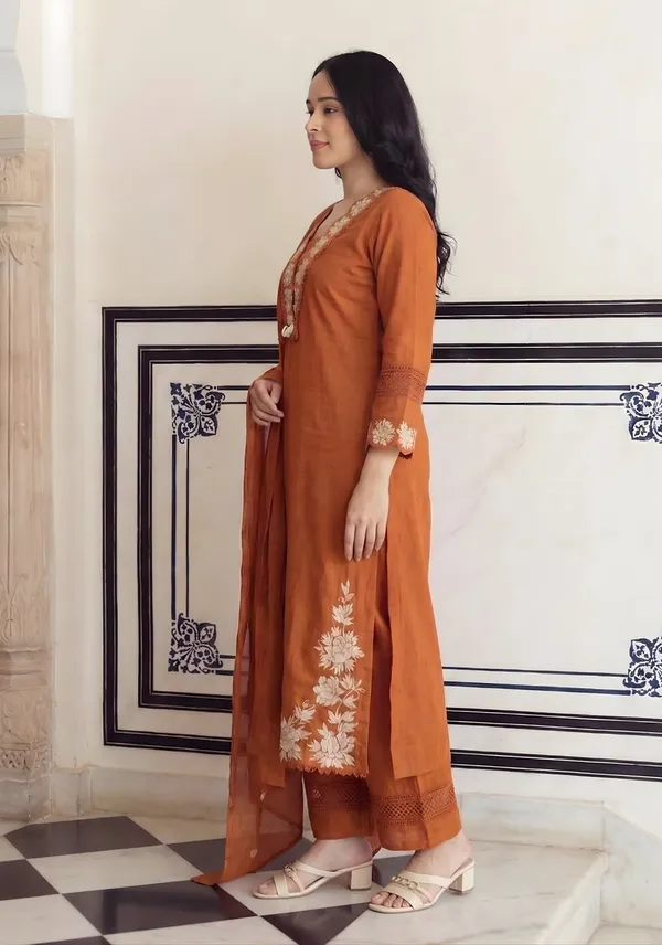 Light_Brown_Cotton_Kurta_Pant_&_Dupatta_Set_for_Women