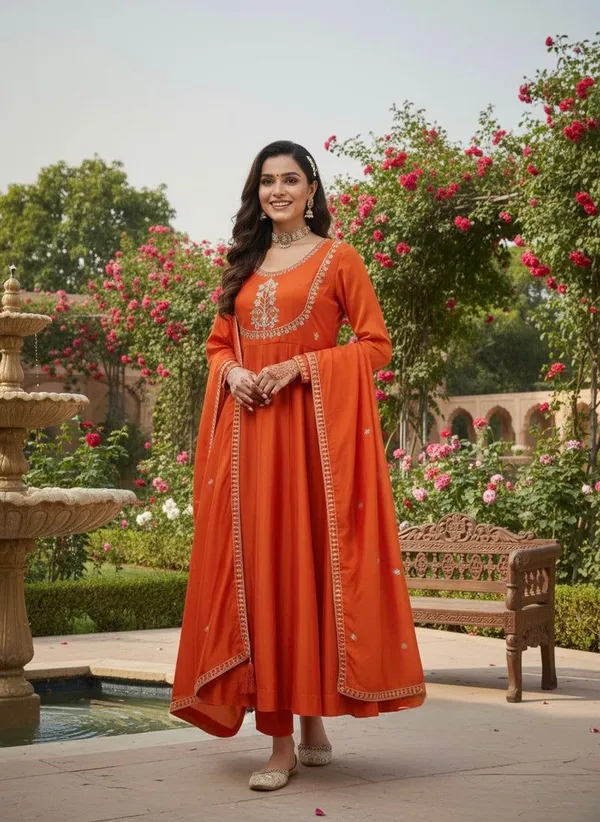 Women_Floral_Embroidered_Regular_Thread_Work_Kurta_with_Trousers_&_With_Dupatta