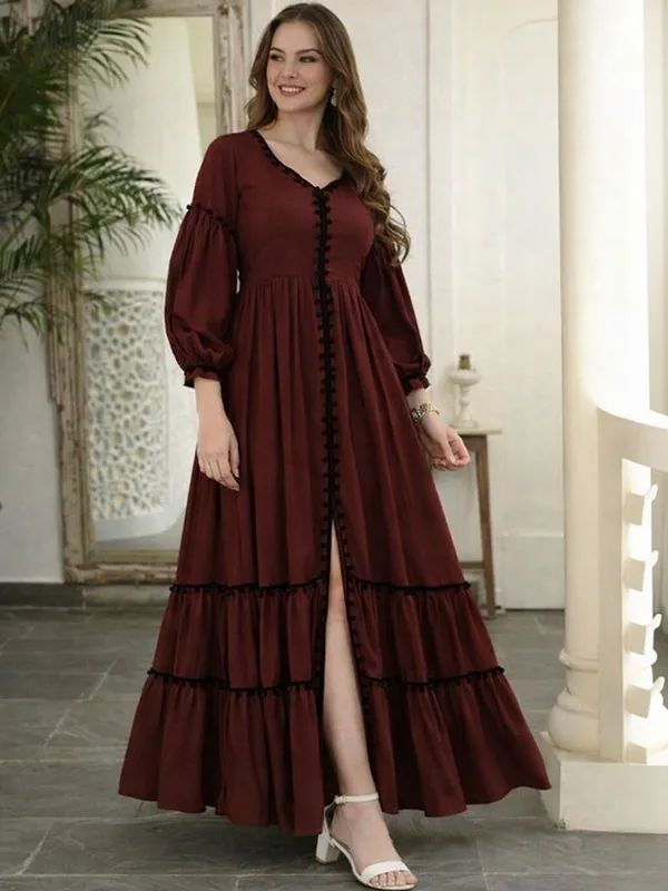 Puff_Sleeve_Ruffled_A-Line_Maxi_Dress