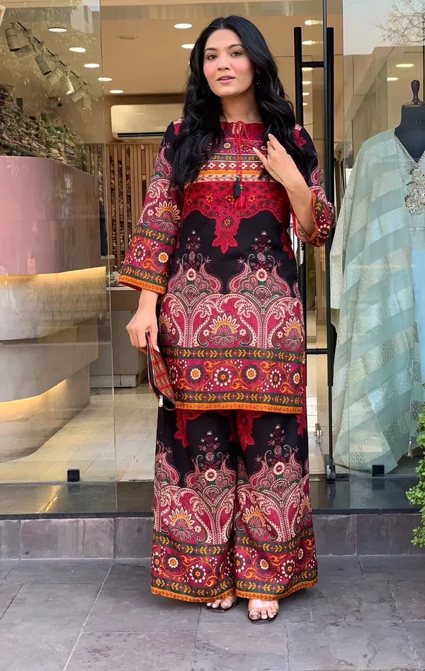 Premium_Designer_Maroon_Black_Ethnic_Kurta_Palazzo_Set