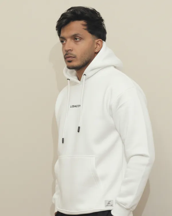 White_420_Gsm_Cotton_Fleece_Plain_Hoodie_For_Men