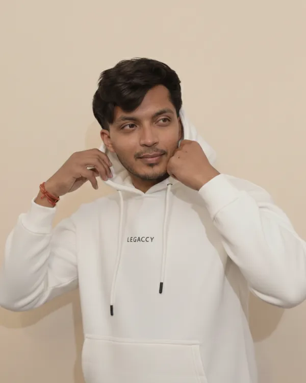White_420_Gsm_Cotton_Fleece_Plain_Hoodie_For_Men