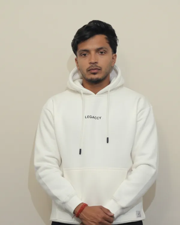 White_420_Gsm_Cotton_Fleece_Plain_Hoodie_For_Men