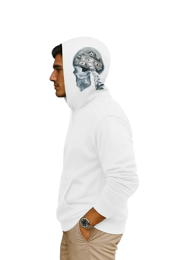 White_420_Gsm_Cotton_Fleece_Money_Talks_Hoodie_For_Men