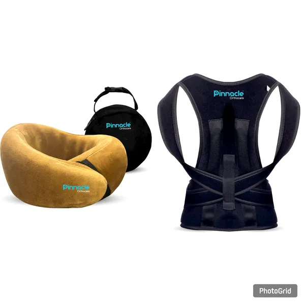 Black_&_Brown_Neoprene_Posture_Corrector_&_Memory_Foam_Snake_Travel_Pillow