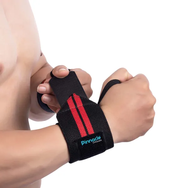 Red_&_Black__Cotton_Gym_Wrist_Band_&_PU_Foam_Donut_Cushion_(Pack_of_2)