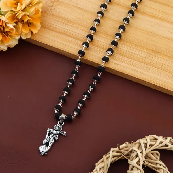 Stylish_Black_Beads_Chain_with_Lord_Hanuman_Pendant