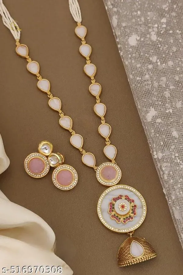 Kundan_&_Mother_of_Pearl_Necklace_Set_with_Pink_Stone_Earrings_–_Traditional_Jewelry