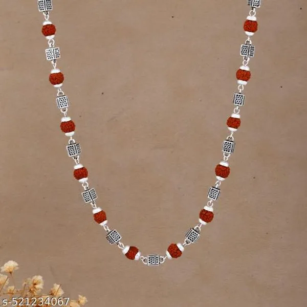 Premium_Handcrafted_Rudraksha_&_Silver_Bead_Chain_–_Spiritual_&_Elegant_Jewelry_for_Men_&_Women