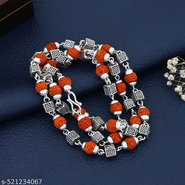 Premium_Handcrafted_Rudraksha_&_Silver_Bead_Chain_–_Spiritual_&_Elegant_Jewelry_for_Men_&_Women