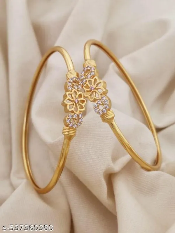 Gold-Plated_Teardrop_Motif_Zirconia_Bangle_Set_–_Classic_Indian_Bracelet_Pair