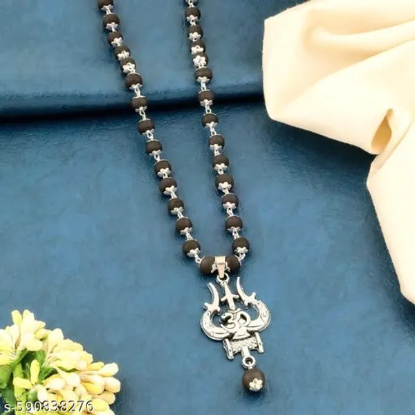 Original_Karungali_Mala_with_Silver_Trishul_Om_Pendant_|_Spiritual_&_Religious_Bead_Necklace
