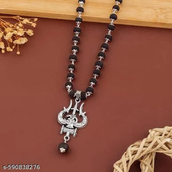 Original_Karungali_Mala_with_Silver_Trishul_Om_Pendant_|_Spiritual_&_Religious_Bead_Necklace