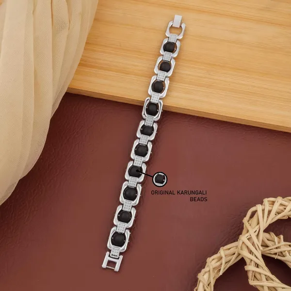 Black_&_Silver_Metal_Bracelet_For_Men_&_Women