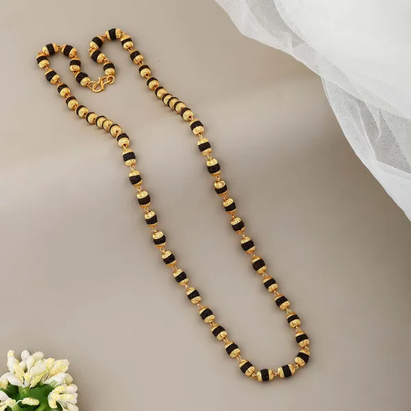 Gold_&_Black_Metal_Rudraksha_Chain_For_Men_&_Women