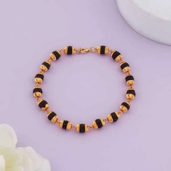 Gold_&_Black_Brass_Rudraksha_Bracelet_For_Men_&_Women
