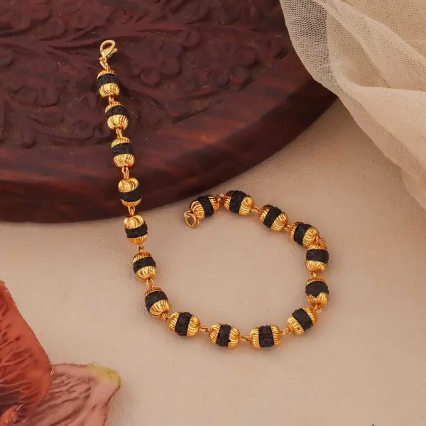 Gold_&_Black_Brass_Rudraksha_Bracelet_For_Men_&_Women