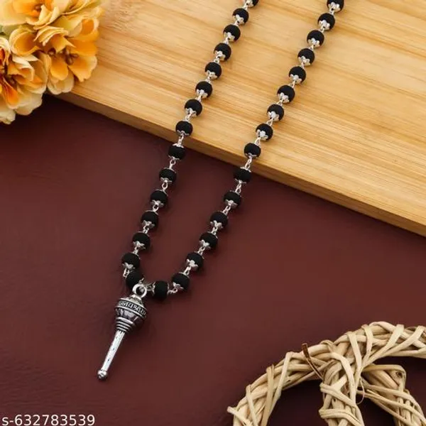Oxidized_Silver_Finish_Hanuman_Gada_Pendant_Mala