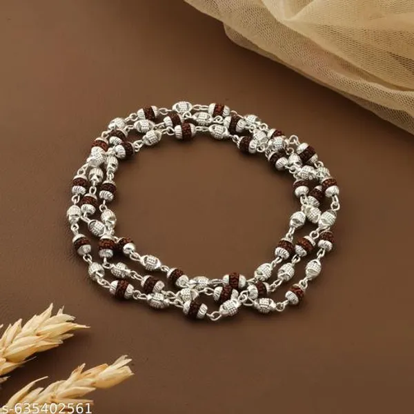 Rudraksha_Silver-Plated_Chain_Mala_for_Men_&_Women_|_Spiritual_Puja_&_Meditation_Wear_|_Handmade_Rudraksh_Beads_Necklace_for_Daily_Use_|_Religious_Energy_Healing_Mala
