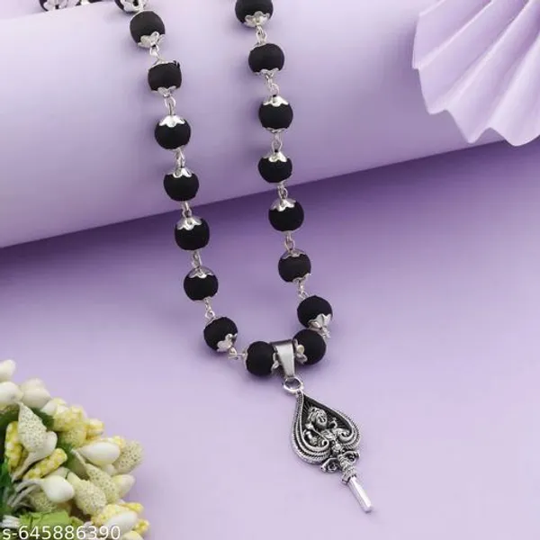 Black_Beads_Mala_with_Devotional_Pendant_for_Men_&_Women_|_Spiritual_Daily_Wear_Necklace_|_Handcrafted_Beaded_Chain_for_Puja,_Meditation_&_Traditional_Outfits_|_Religious_Jewellery
