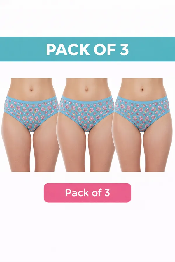 LADYWRAP_Combo_Pack_of_3_Women's_Multicolor_Printed_Cotton_Blend,_4way_Stretch_Hipster_Briefs_Stylish_&_Comfortable_Daily_Wear_Panties_Soft_Fabric_Ladies_Underwear_for_Girls_&_Women