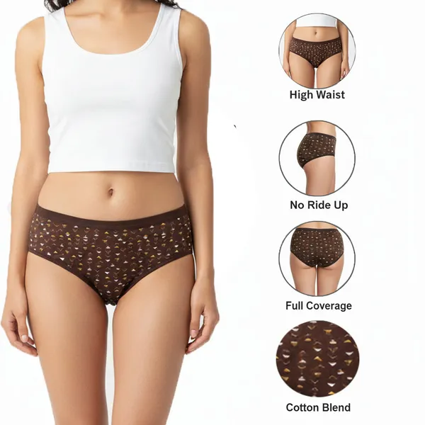 LADYWRAP_Combo_Pack_of_3_Women's_Multicolor_Printed_Cotton_,_Stretchable_Breathable_Hipster,_Briefs_Stylish_&_Comfortable_Daily_Wear_Panties_Soft_Fabric_Ladies_Underwear_for_Girls_&_Women