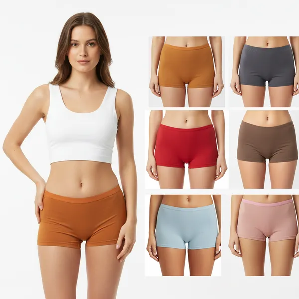LADYWRAP_Women's_Multicolor_Cotton_Blend,_4way_Stretch_Boy_Short_Hipster_Briefs_Stylish_&_Comfortable_Daily_Wear_Panties_Soft_Fabric_Ladies_Underwear