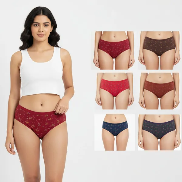 LADYWRAP_Combo_Pack_of_3_Women's_Multicolor_Printed_Cotton_,_Stretchable_Breathable_Hipster,_Briefs_Stylish_&_Comfortable_Daily_Wear_Panties_Soft_Fabric_Ladies_Underwear_for_Girls_&_Women