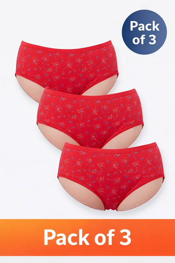 LADYWRAP_Combo_Pack_of_3_Women's_Multicolor_Printed_Cotton_,_Stretchable_Breathable_Hipster,_Briefs_Stylish_&_Comfortable_Daily_Wear_Panties_Soft_Fabric_Ladies_Underwear_for_Girls_&_Women