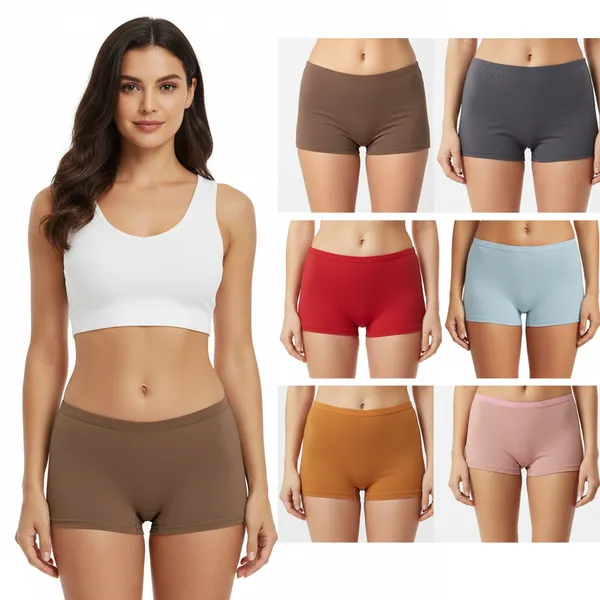 LADYWRAP_Women's_Multicolor_Cotton_Blend,_4way_Stretch_Boy_Short_Hipster_Briefs_Stylish_&_Comfortable_Daily_Wear_Panties_Soft_Fabric_Ladies_Underwear