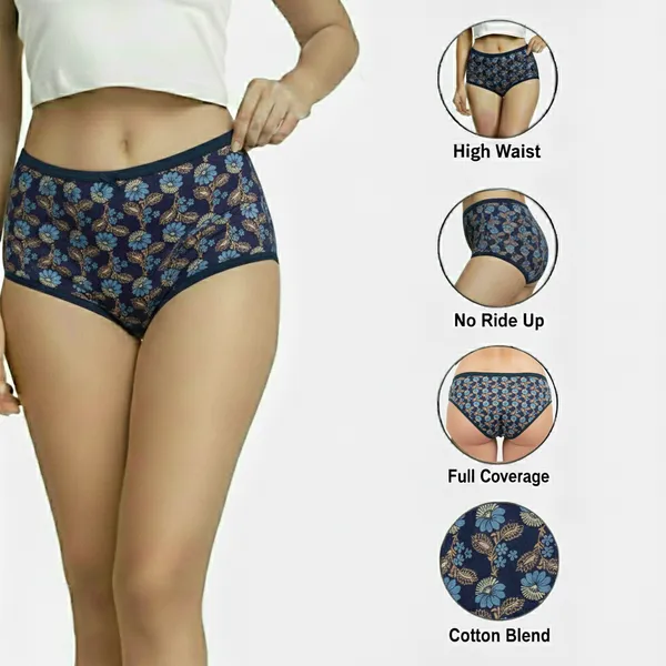 LADYWRAP_Buy_1_Get_3_Women's_Multicolor_Printed_Cotton_Blend,_4way_Stretch_Hipster_Briefs,_Daily_Wear_Panties