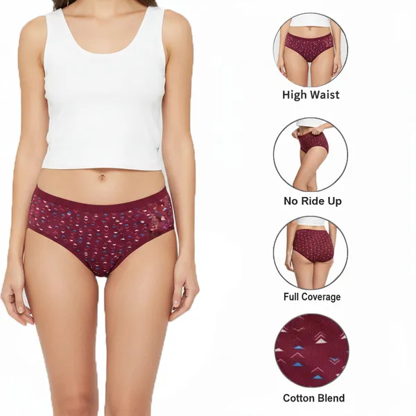 LADYWRAP_Combo_Pack_of_3_Women's_Multicolor_Printed_Cotton_,_Stretchable_Breathable_Hipster,_Briefs_Stylish_&_Comfortable_Daily_Wear_Panties_Soft_Fabric_Ladies_Underwear_for_Girls_&_Women