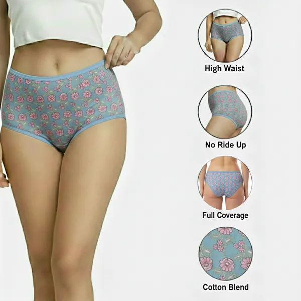 LADYWRAP_Combo_Pack_of_3_Women's_Multicolor_Printed_Cotton_Blend,_4way_Stretch_Hipster_Briefs_Stylish_&_Comfortable_Daily_Wear_Panties_Soft_Fabric_Ladies_Underwear_for_Girls_&_Women