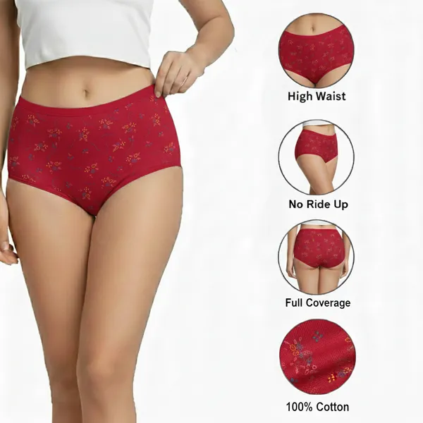 LADYWRAP_Combo_Pack_of_3_Women's_Multicolor_Printed_Cotton_,_Stretchable_Breathable_Hipster,_Briefs_Stylish_&_Comfortable_Daily_Wear_Panties_Soft_Fabric_Ladies_Underwear_for_Girls_&_Women