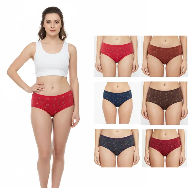 LADYWRAP_Combo_Pack_of_3_Women's_Multicolor_Printed_Cotton_,_Stretchable_Breathable_Hipster,_Briefs_Stylish_&_Comfortable_Daily_Wear_Panties_Soft_Fabric_Ladies_Underwear_for_Girls_&_Women