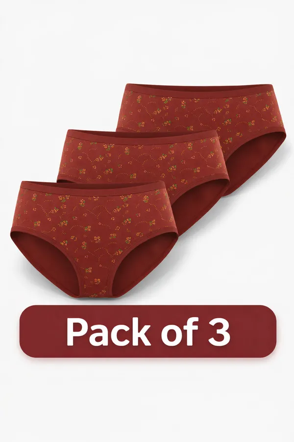 LADYWRAP_Combo_Pack_of_3_Women's_Multicolor_Printed_Cotton_,_Stretchable_Breathable_Hipster,_Briefs_Stylish_&_Comfortable_Daily_Wear_Panties_Soft_Fabric_Ladies_Underwear_for_Girls_&_Women