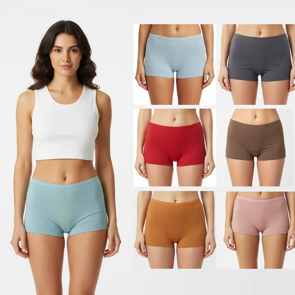 LADYWRAP_Women's_Multicolor_Cotton_Blend,_4way_Stretch_Boy_Short_Hipster_Briefs_Stylish_&_Comfortable_Daily_Wear_Panties_Soft_Fabric_Ladies_Underwear