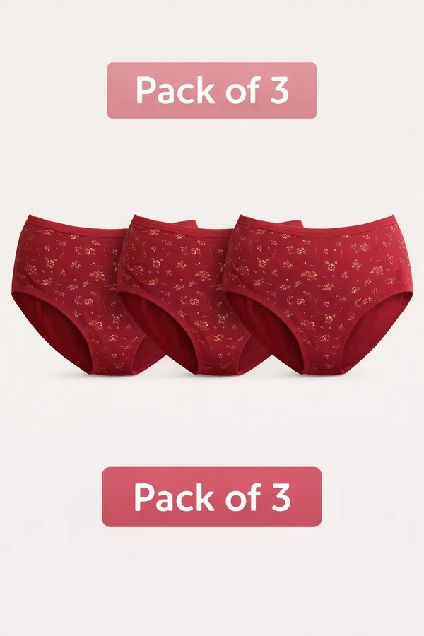 LADYWRAP_Combo_Pack_of_3_Women's_Multicolor_Printed_Cotton_,_Stretchable_Breathable_Hipster,_Briefs_Stylish_&_Comfortable_Daily_Wear_Panties_Soft_Fabric_Ladies_Underwear_for_Girls_&_Women