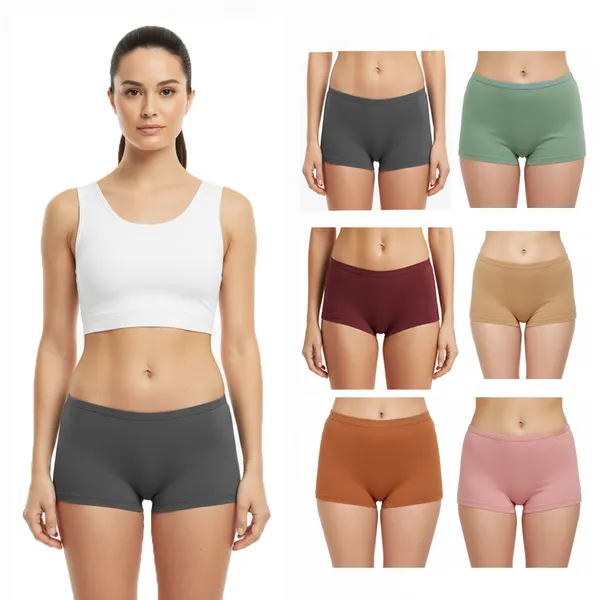 LADYWRAP_Women's_Multicolor__Cotton_Blend,_4way_Stretch_Boy_Short_Hipster_Briefs_Stylish_&_Comfortable_Daily_Wear_Panties_Soft_Fabric_Ladies_Underwear