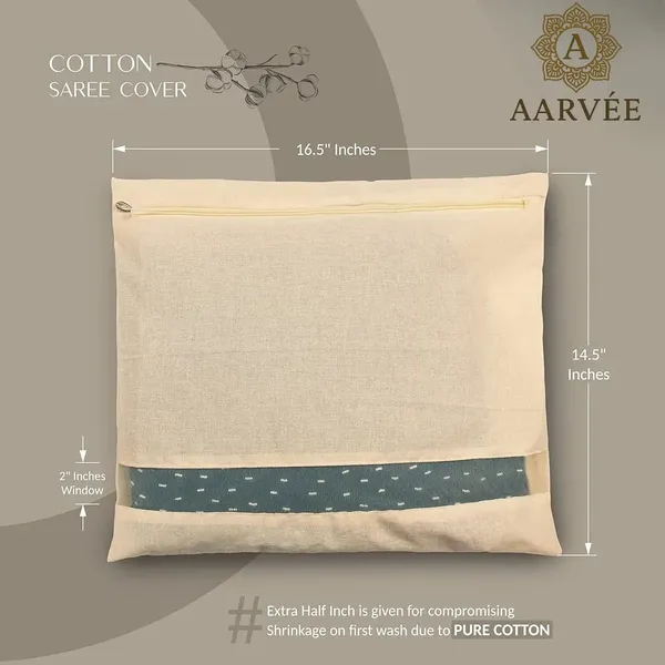 Set_Of-6_Beige_Cotton_Saree_Storage_Covers_with_Mesh_Window_And_Buttons,_16_X_14_Inches